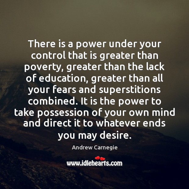 There is a power under your control that is greater than poverty, Image
