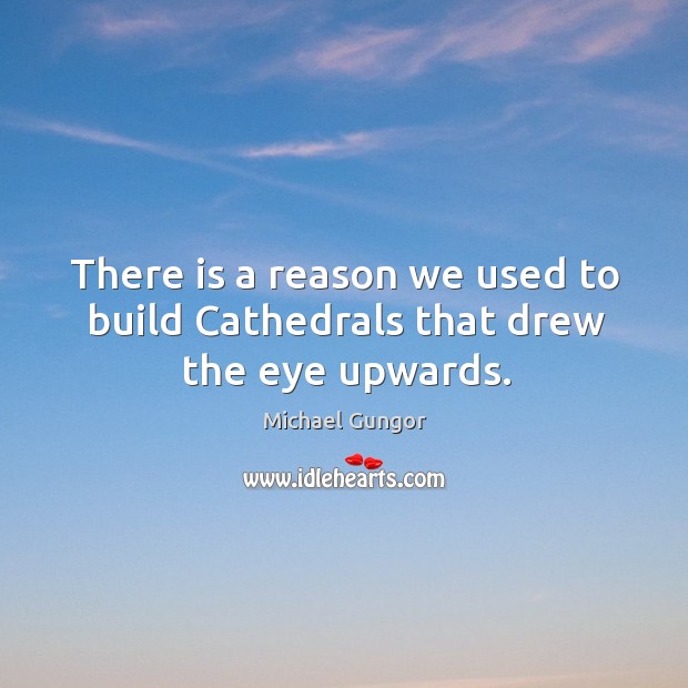 There is a reason we used to build Cathedrals that drew the eye upwards. Michael Gungor Picture Quote