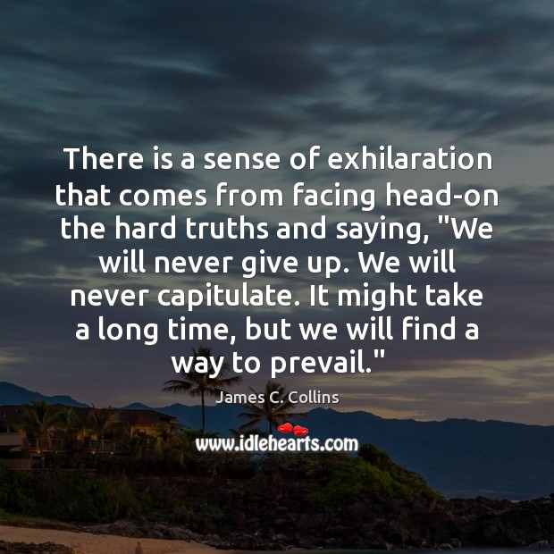 There is a sense of exhilaration that comes from facing head-on the Never Give Up Quotes Image