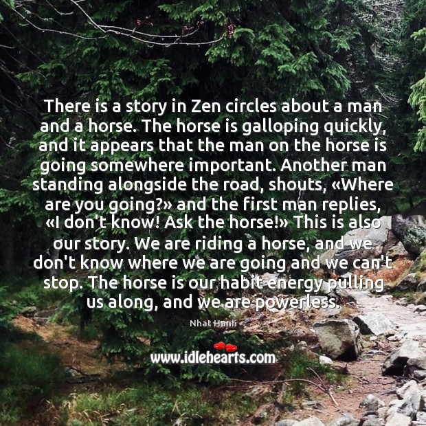 There is a story in Zen circles about a man and a Image