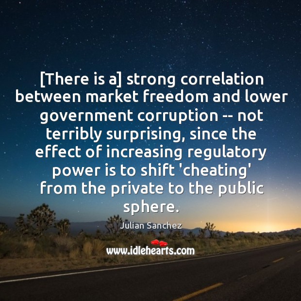 [There is a] strong correlation between market freedom and lower government corruption Power Quotes Image