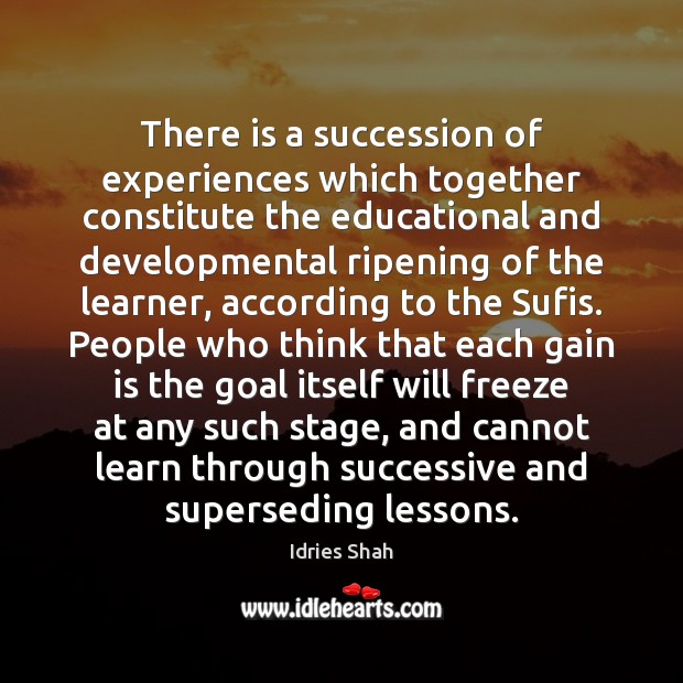 There is a succession of experiences which together constitute the educational and Image