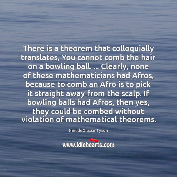There is a theorem that colloquially translates, You cannot comb the hair Neil deGrasse Tyson Picture Quote