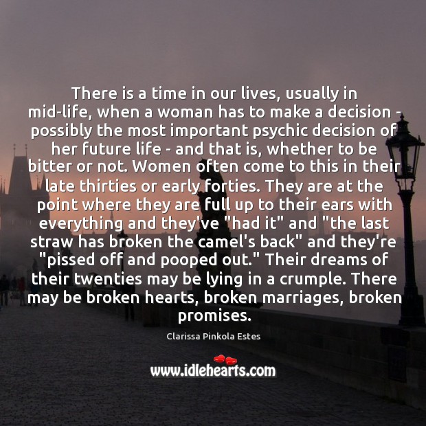 There is a time in our lives, usually in mid-life, when a Clarissa Pinkola Estes Picture Quote