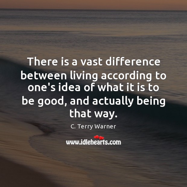 There is a vast difference between living according to one’s idea of C. Terry Warner Picture Quote