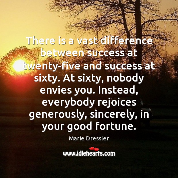 There is a vast difference between success at twenty-five and success at 