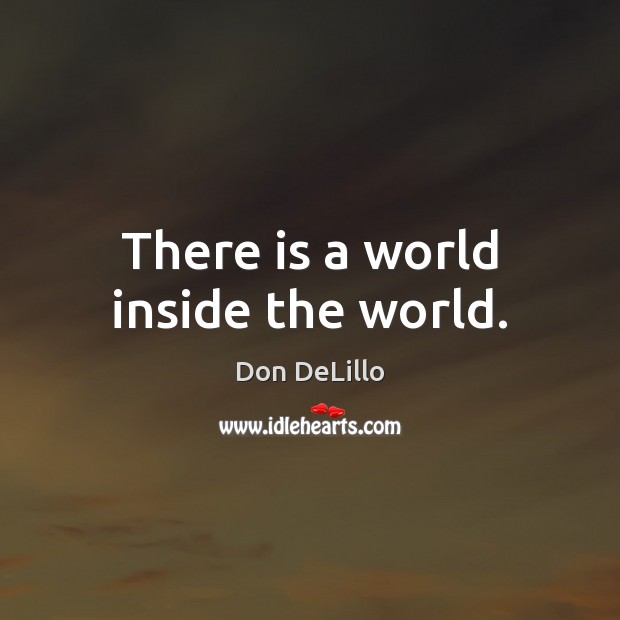 There is a world inside the world. Don DeLillo Picture Quote