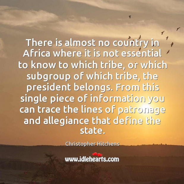 There is almost no country in Africa where it is not essential Christopher Hitchens Picture Quote
