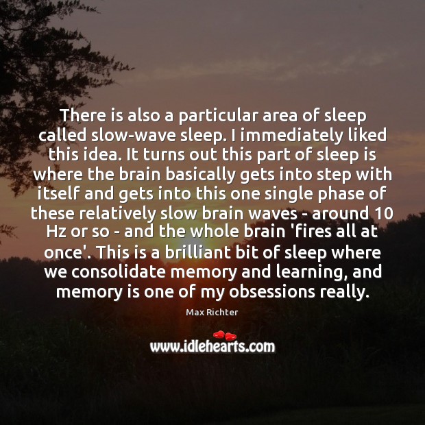 There is also a particular area of sleep called slow-wave sleep. I Sleep Quotes Image