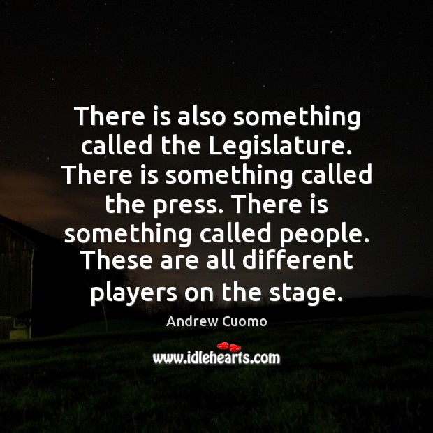 There is also something called the Legislature. There is something called the Andrew Cuomo Picture Quote