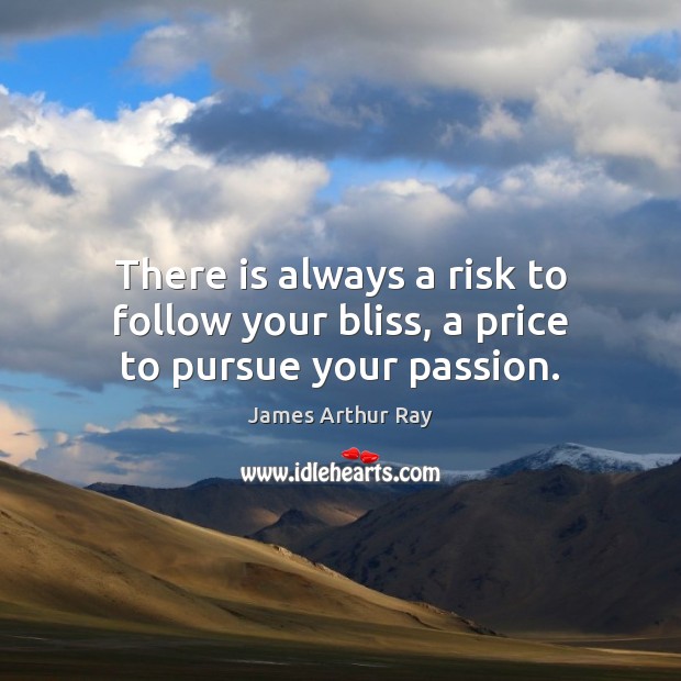 There is always a risk to follow your bliss, a price to pursue your passion. Passion Quotes Image