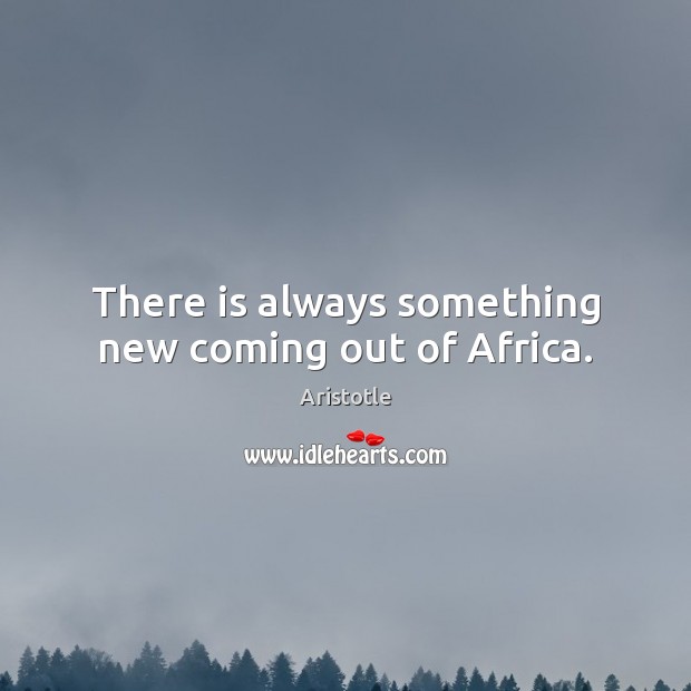 There is always something new coming out of Africa. Aristotle Picture Quote