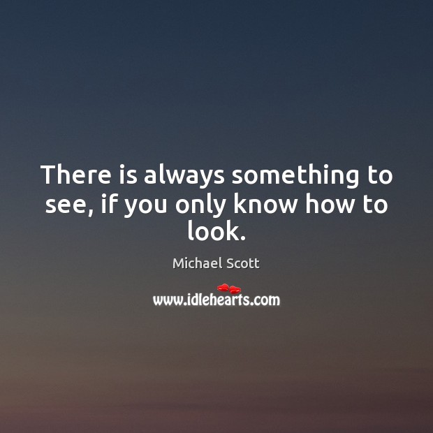 There is always something to see, if you only know how to look. Michael Scott Picture Quote
