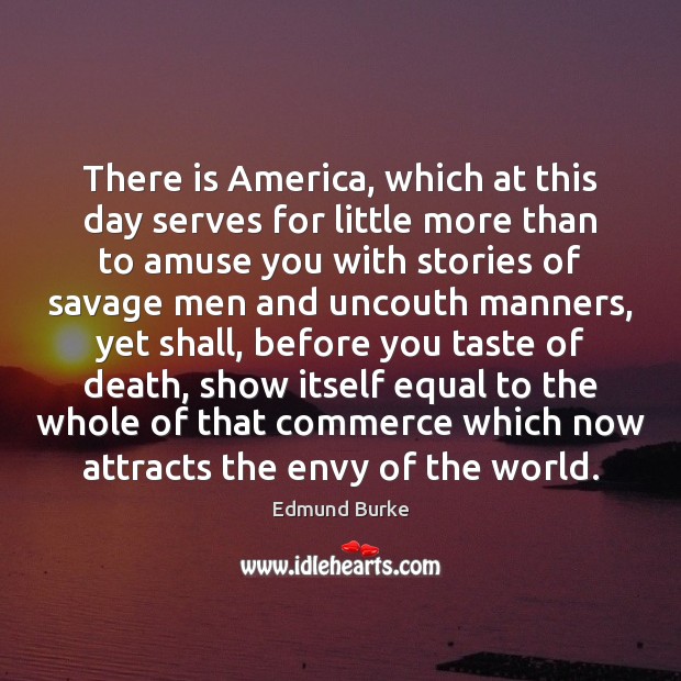 There is America, which at this day serves for little more than Edmund Burke Picture Quote