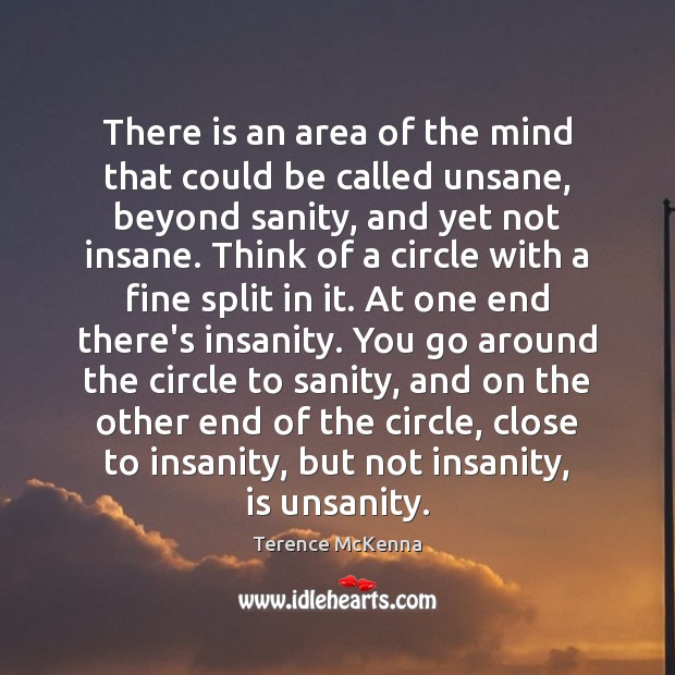 There is an area of the mind that could be called unsane, Terence McKenna Picture Quote
