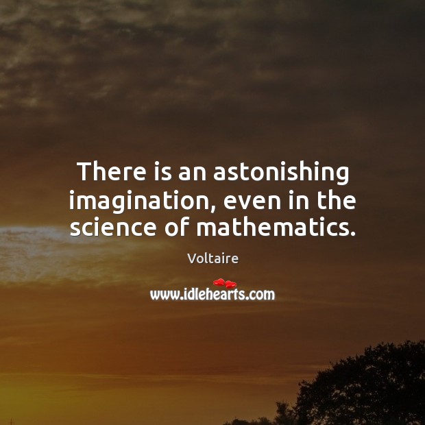 There is an astonishing imagination, even in the science of mathematics. Voltaire Picture Quote