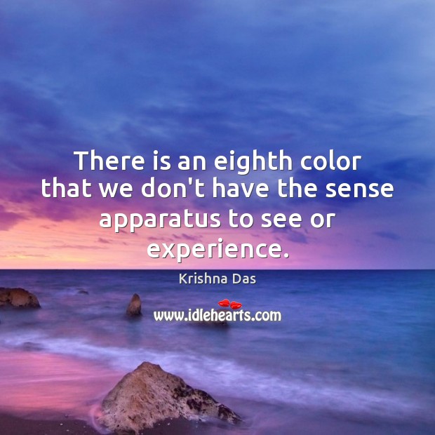 There is an eighth color that we don’t have the sense apparatus to see or experience. Krishna Das Picture Quote