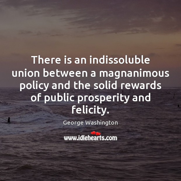 There is an indissoluble union between a magnanimous policy and the solid Image