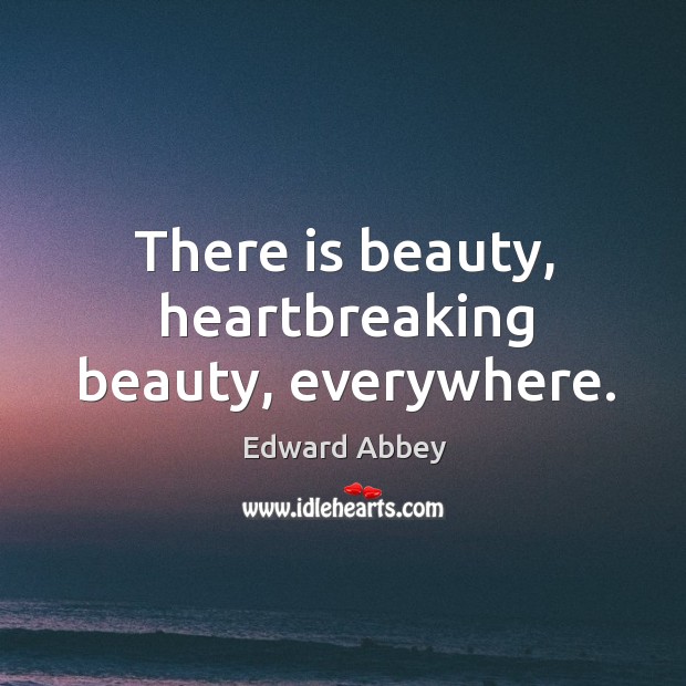 There is beauty, heartbreaking beauty, everywhere. Edward Abbey Picture Quote