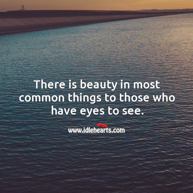 There is beauty in most common things to those who have eyes to see. Beauty Quotes Image