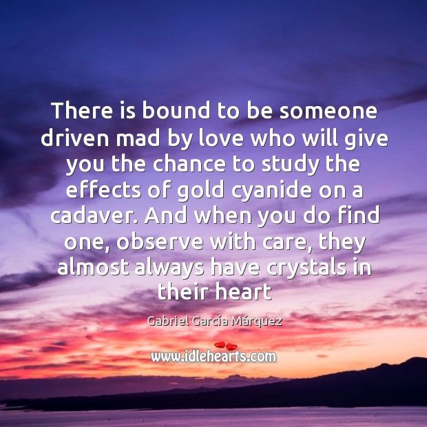 There is bound to be someone driven mad by love who will Gabriel García Márquez Picture Quote
