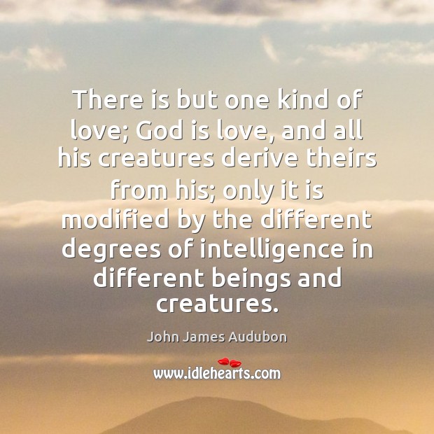 There is but one kind of love; God is love, and all John James Audubon Picture Quote
