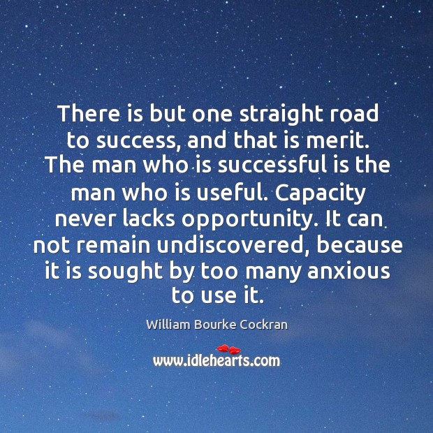 There is but one straight road to success, and that is merit. William Bourke Cockran Picture Quote