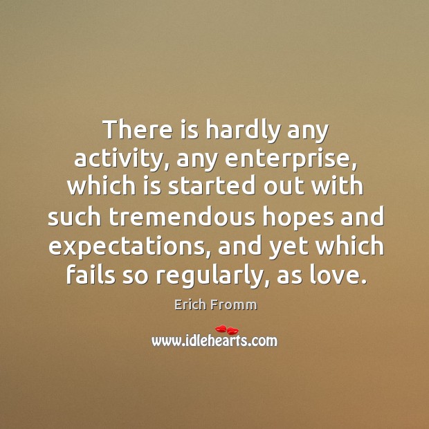 There is hardly any activity, any enterprise, which is started out with such tremendous hopes and expectations Image