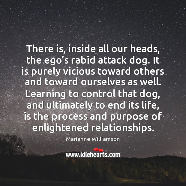 There is, inside all our heads, the ego’s rabid attack dog. Marianne Williamson Picture Quote