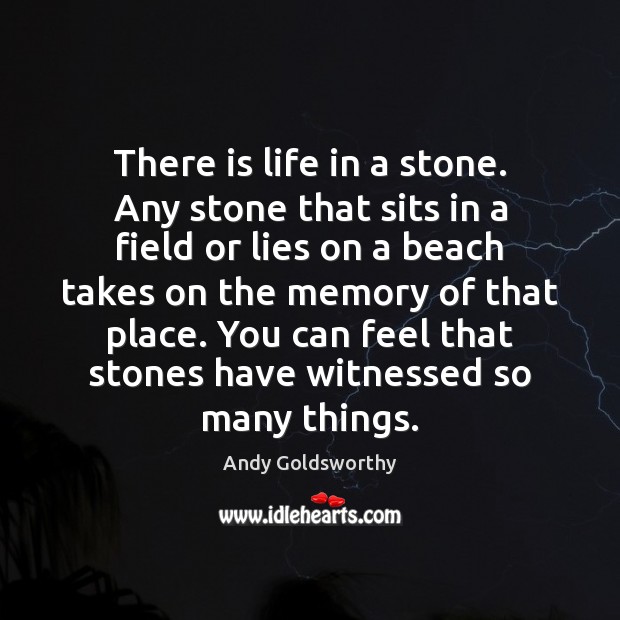 There is life in a stone. Any stone that sits in a Image