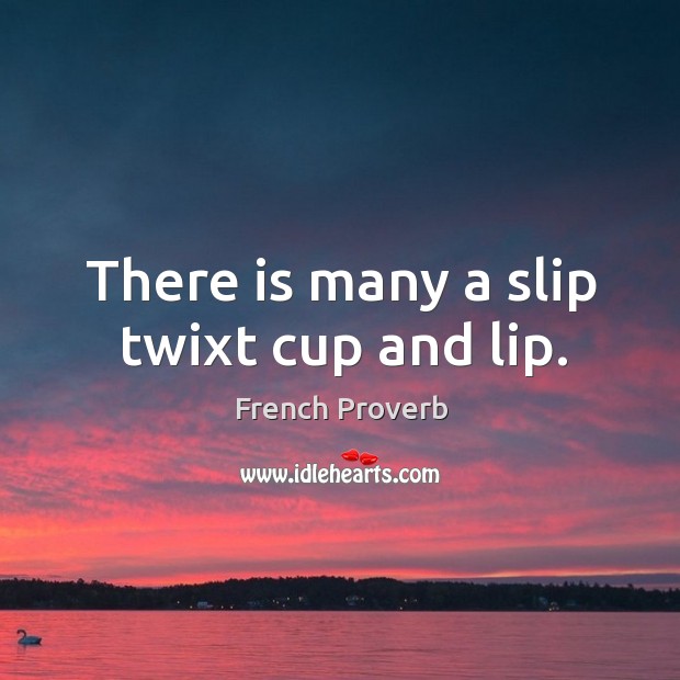 There is many a slip twixt cup and lip. French Proverbs Image