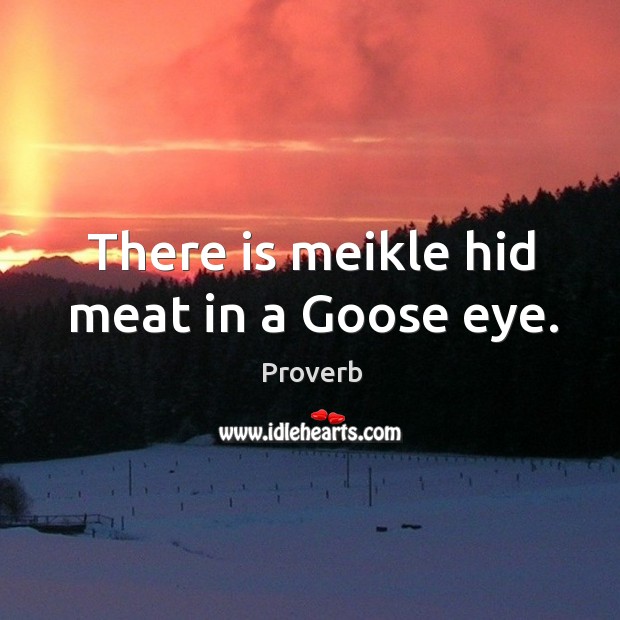 There is meikle hid meat in a goose eye. Image