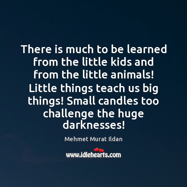 There is much to be learned from the little kids and from Mehmet Murat Ildan Picture Quote
