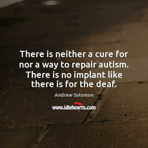 There is neither a cure for nor a way to repair autism. Image