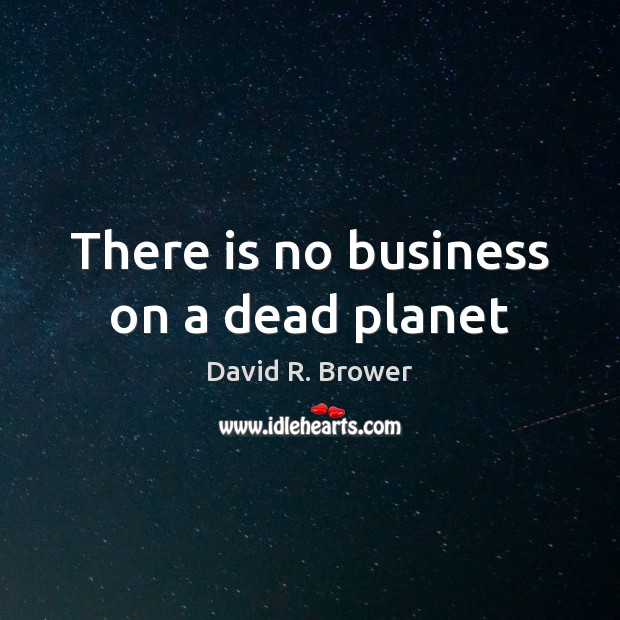There is no business on a dead planet David R. Brower Picture Quote