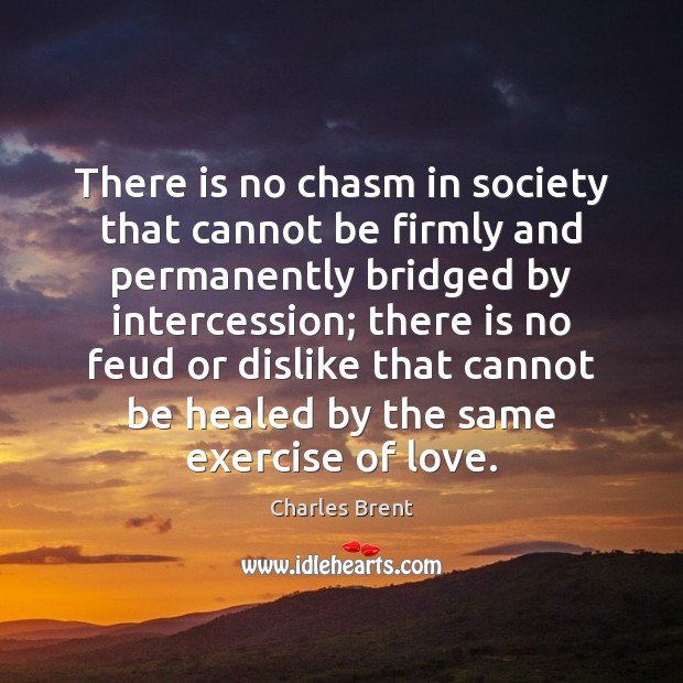 There is no chasm in society that cannot be firmly and permanently Charles Brent Picture Quote