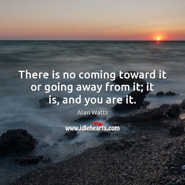 There is no coming toward it or going away from it; it is, and you are it. Alan Watts Picture Quote