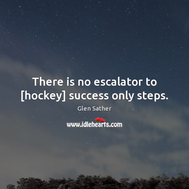 There is no escalator to [hockey] success only steps. Image