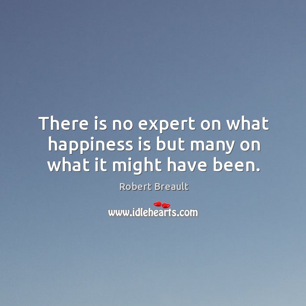 There is no expert on what happiness is but many on what it might have been. Robert Breault Picture Quote