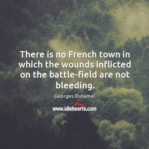 There is no french town in which the wounds inflicted on the battle-field are not bleeding. Georges Duhamel Picture Quote