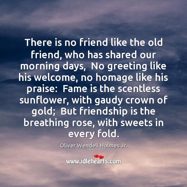 There is no friend like the old friend, who has shared our Oliver Wendell Holmes Jr. Picture Quote