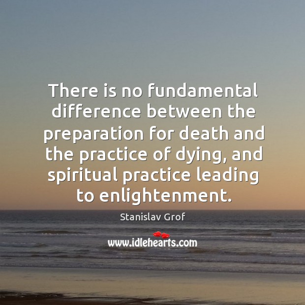There is no fundamental difference between the preparation for death and the Image