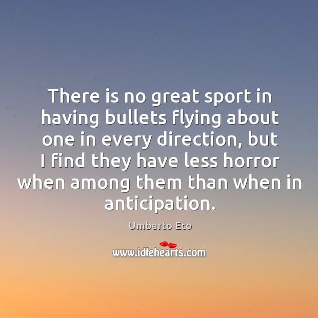 There is no great sport in having bullets flying about one in every direction, but I find they have Image