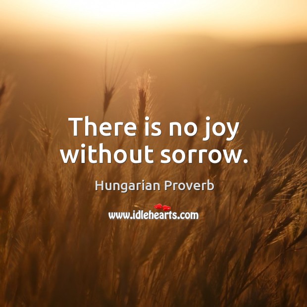 There is no joy without sorrow. Image