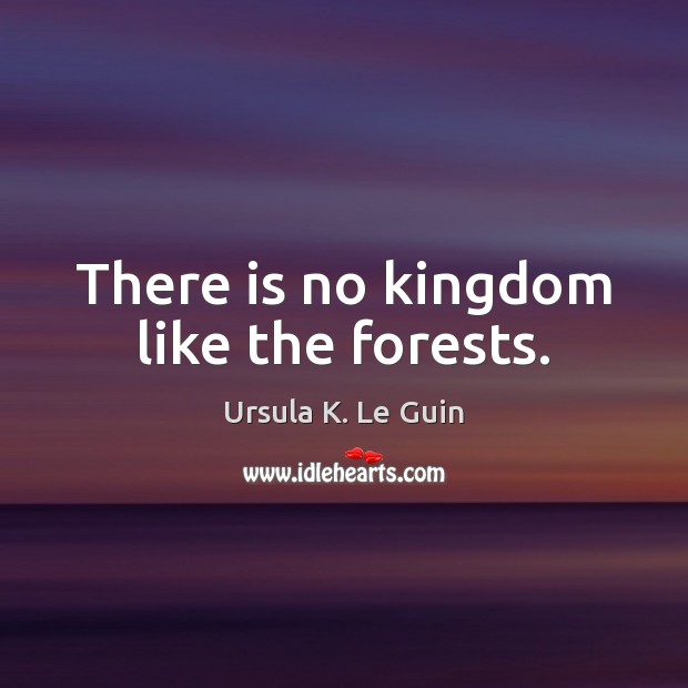 There is no kingdom like the forests. Ursula K. Le Guin Picture Quote