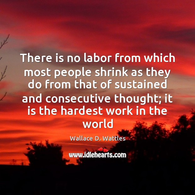 There is no labor from which most people shrink as they do Wallace D. Wattles Picture Quote