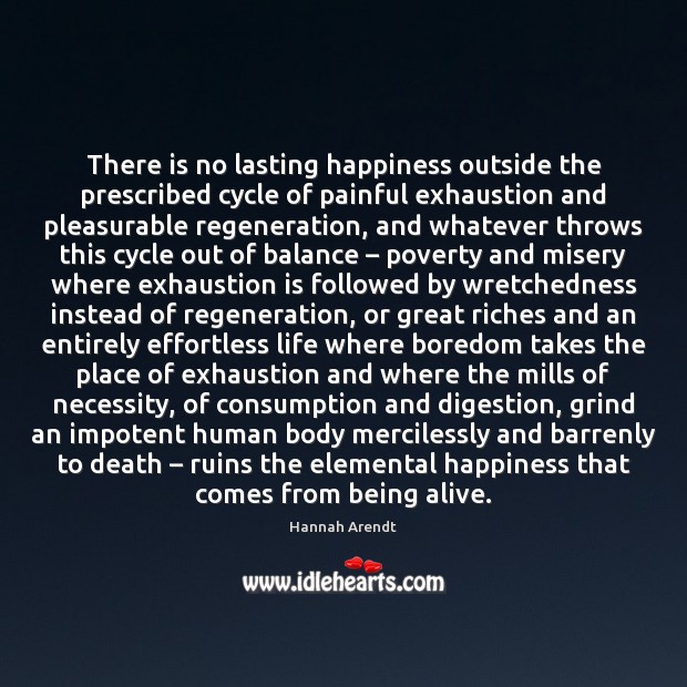 There is no lasting happiness outside the prescribed cycle of painful exhaustion Image