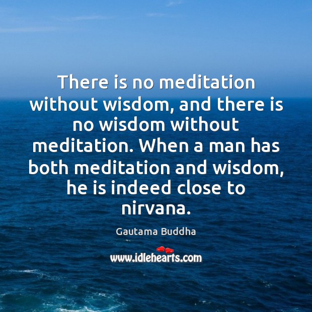 There is no meditation without wisdom, and there is no wisdom without Gautama Buddha Picture Quote