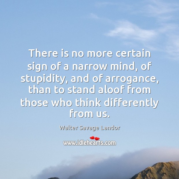 There is no more certain sign of a narrow mind, of stupidity, Image