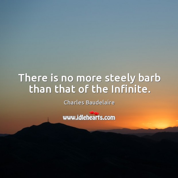 There is no more steely barb than that of the infinite. Charles Baudelaire Picture Quote